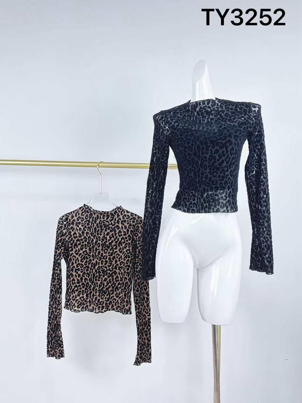 Haut Tulle Motif Léopard