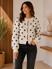 Gilet maille pois fermeture chinoise