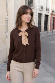 Gilet en maille à nœud fantaisie