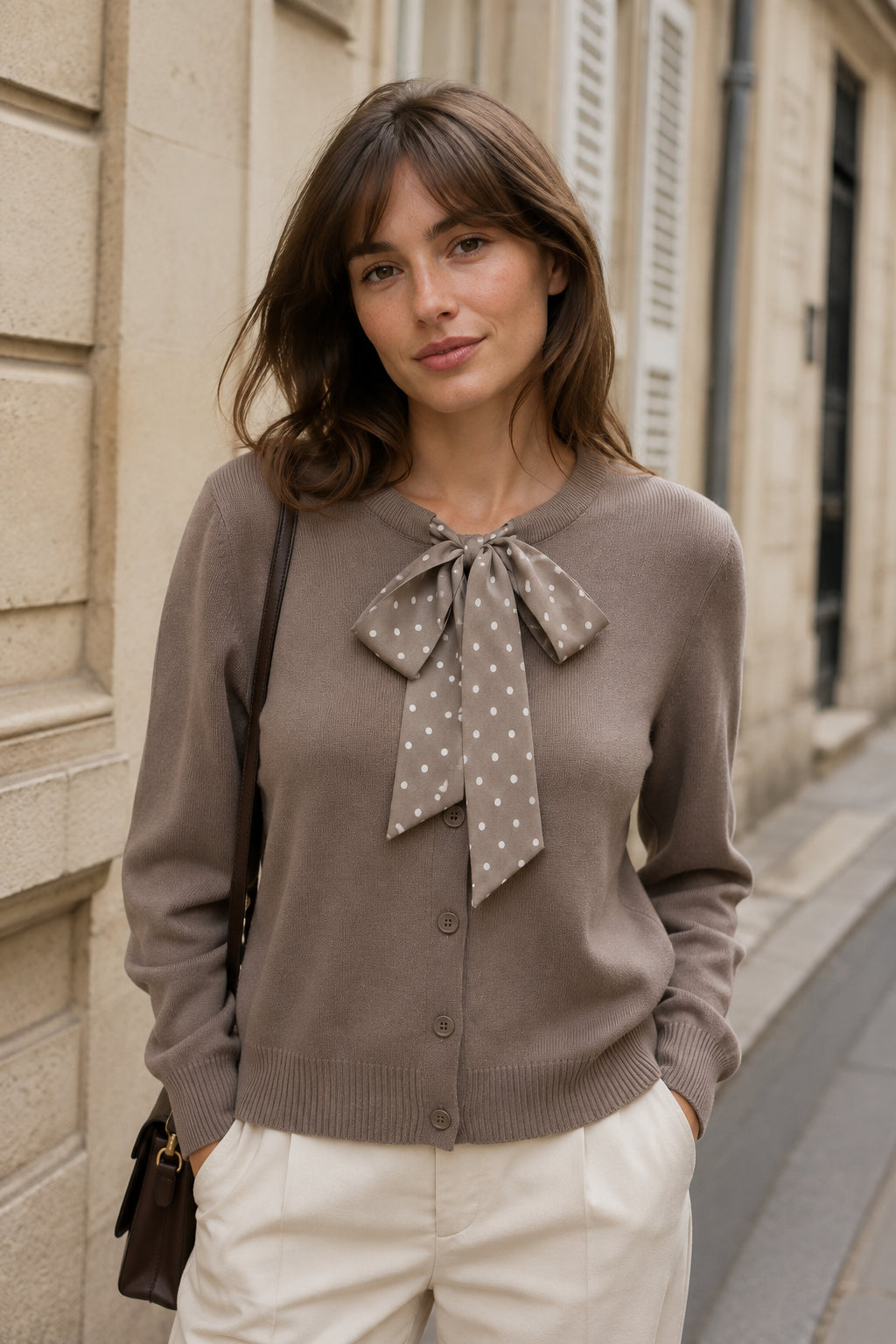 Gilet en maille à nœud fantaisie