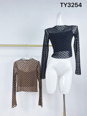 Top à pois transparent