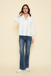 Chemise coton dentelle vintage