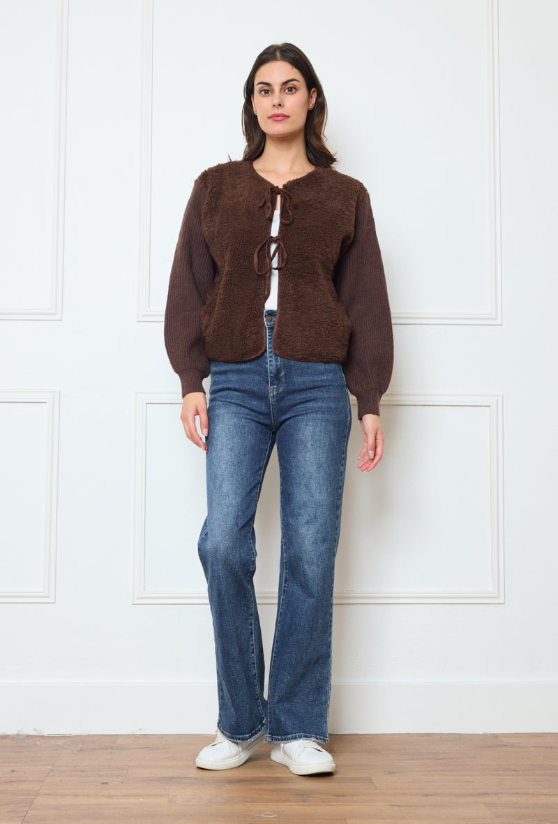 Gilet bi-matière à liens