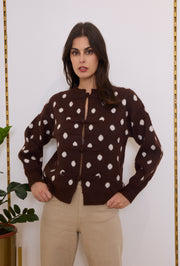 Gilet maille pois fermeture chinoise