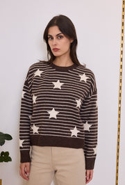 Pull maille étoiles