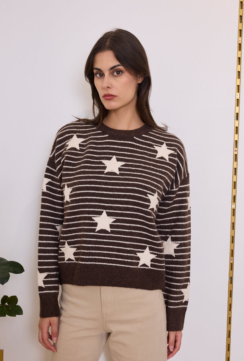 Pull maille étoiles