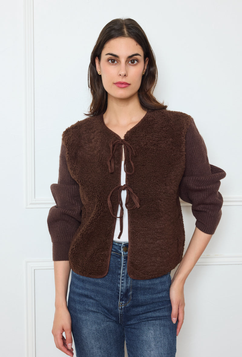 Gilet bi-matière à liens