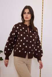 Gilet maille pois fermeture chinoise
