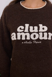 Pull maille imprimé Club Amour