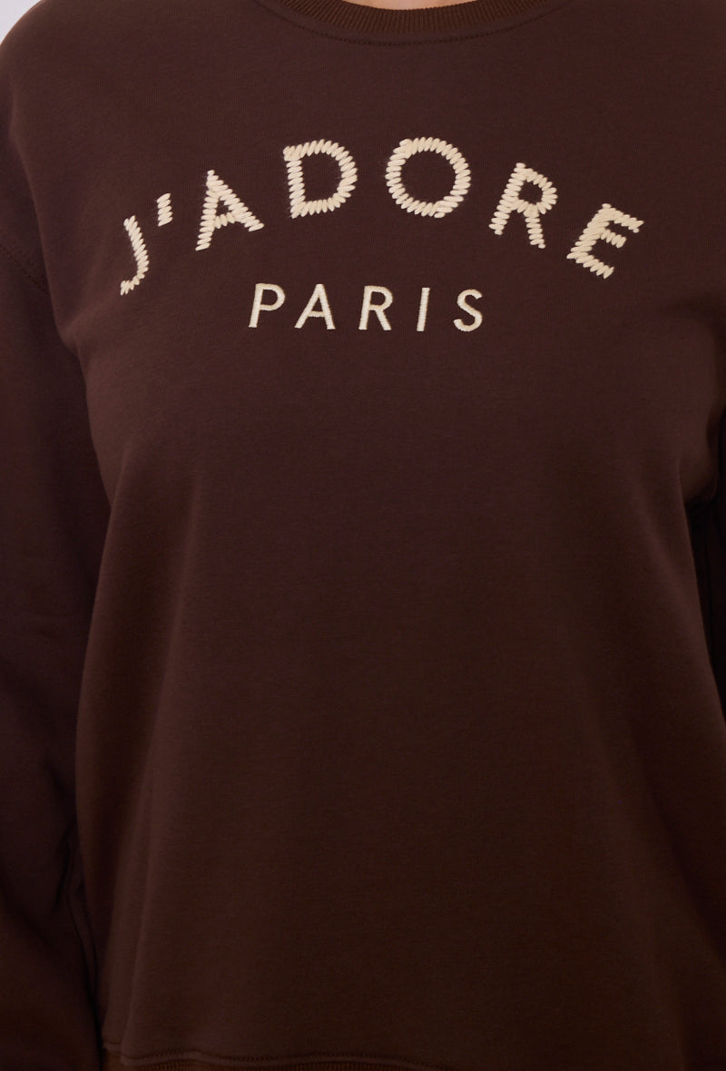 Sweat "J'ADORE PARIS" pour femme