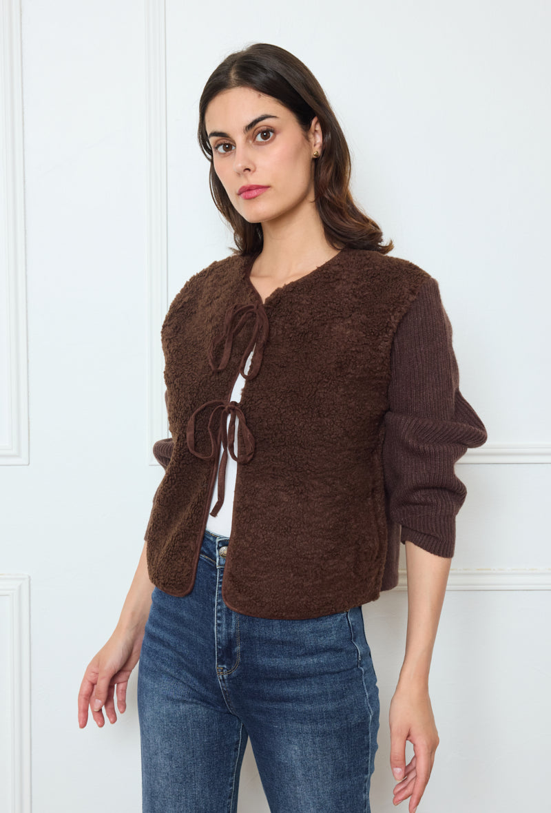 Gilet bi-matière à liens