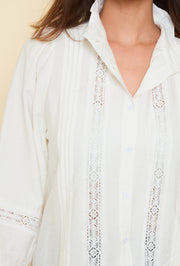 Chemise coton dentelle vintage