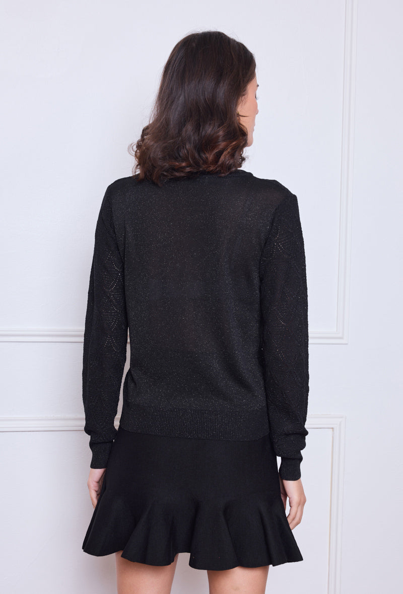 Pull maille ajourée losanges