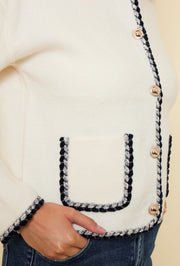 Gilet court bordure tressée