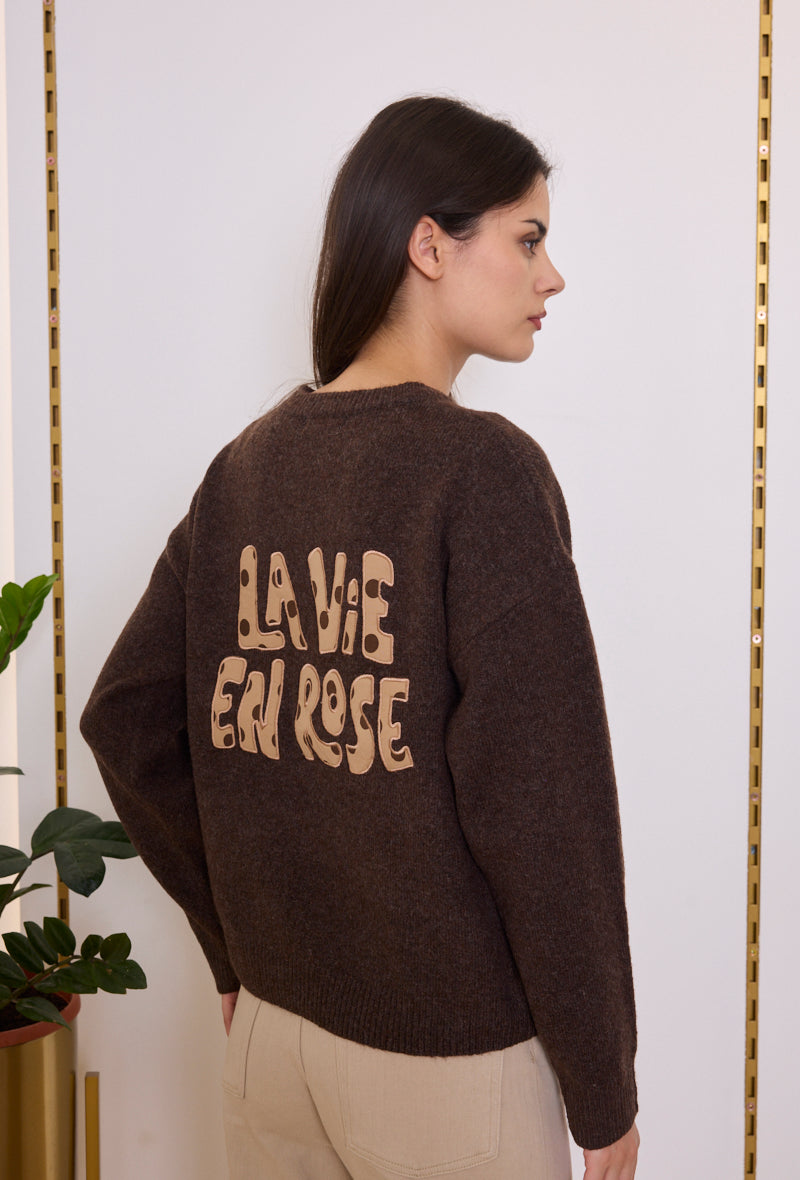 PULL EN MAILLE BRODÉ