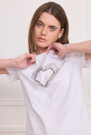 Tshirt coeur strassé