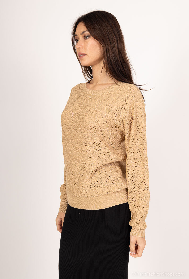 Pull maille ajourée losanges