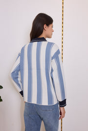 Pull polo maille rayé université