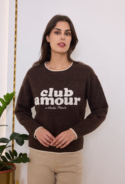 Pull maille imprimé Club Amour