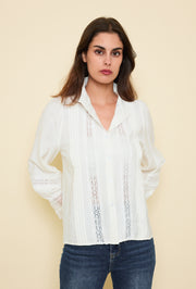 Chemise coton dentelle vintage
