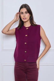 Gilet sans manches en maille