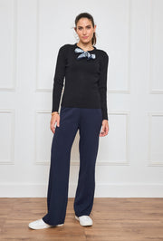 Pull maille nœud satiné