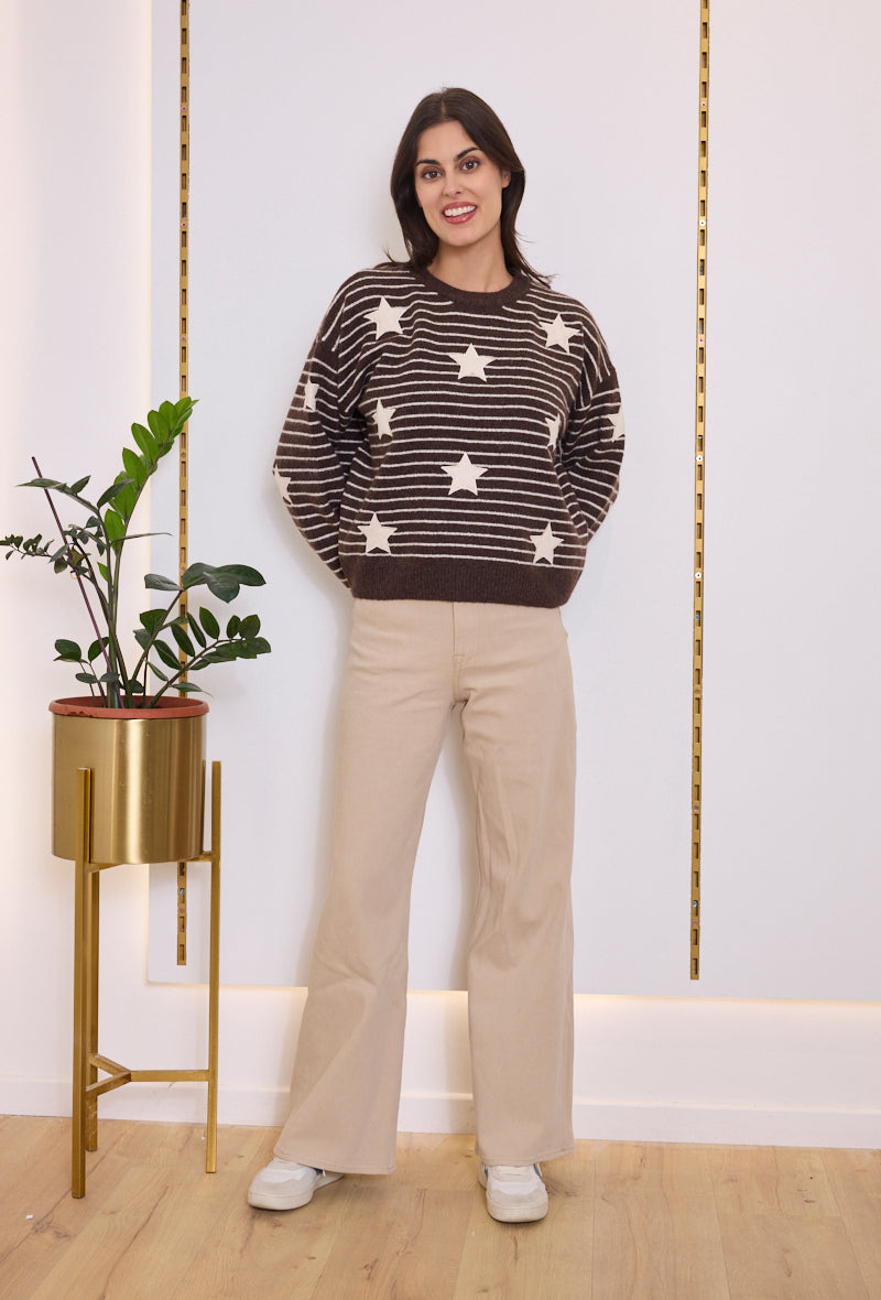 Pull maille étoiles
