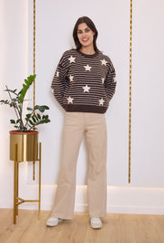 Pull maille étoiles