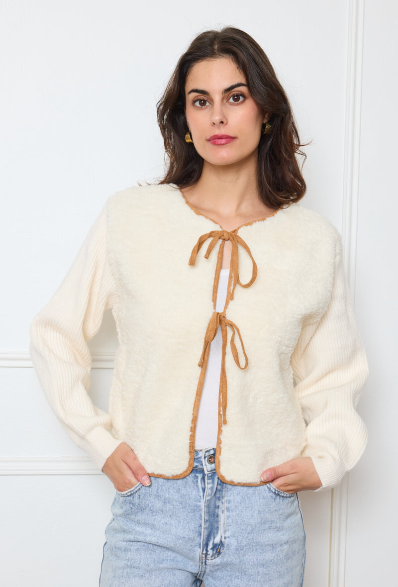 Gilet bi-matière à liens