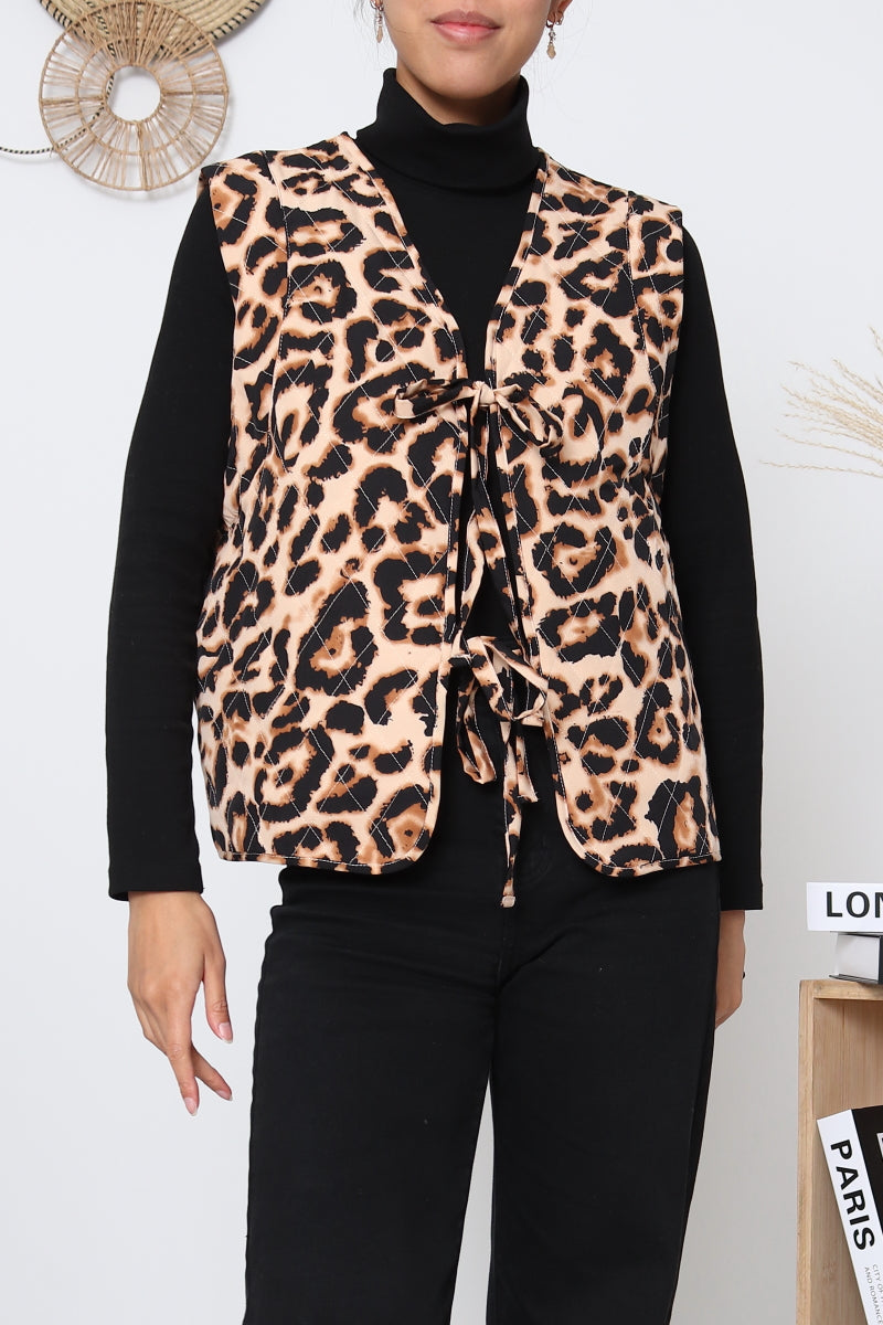 Gilet femme imprimé léopard