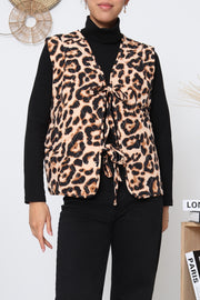 Gilet femme imprimé léopard