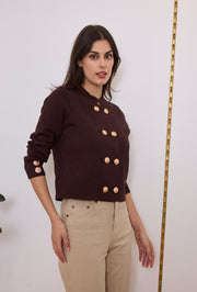 Gilet Style Officier Boutons Dorés