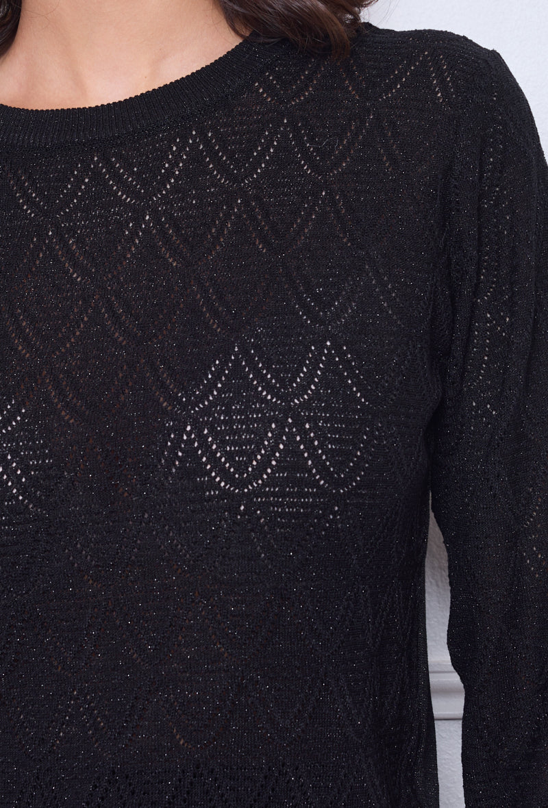 Pull maille ajourée losanges