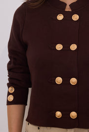 Gilet Style Officier Boutons Dorés