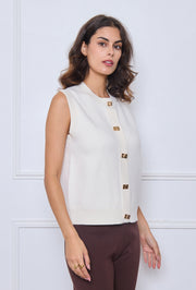 Gilet sans manches en maille