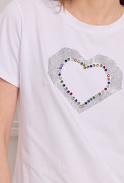 Tshirt coeur strassé