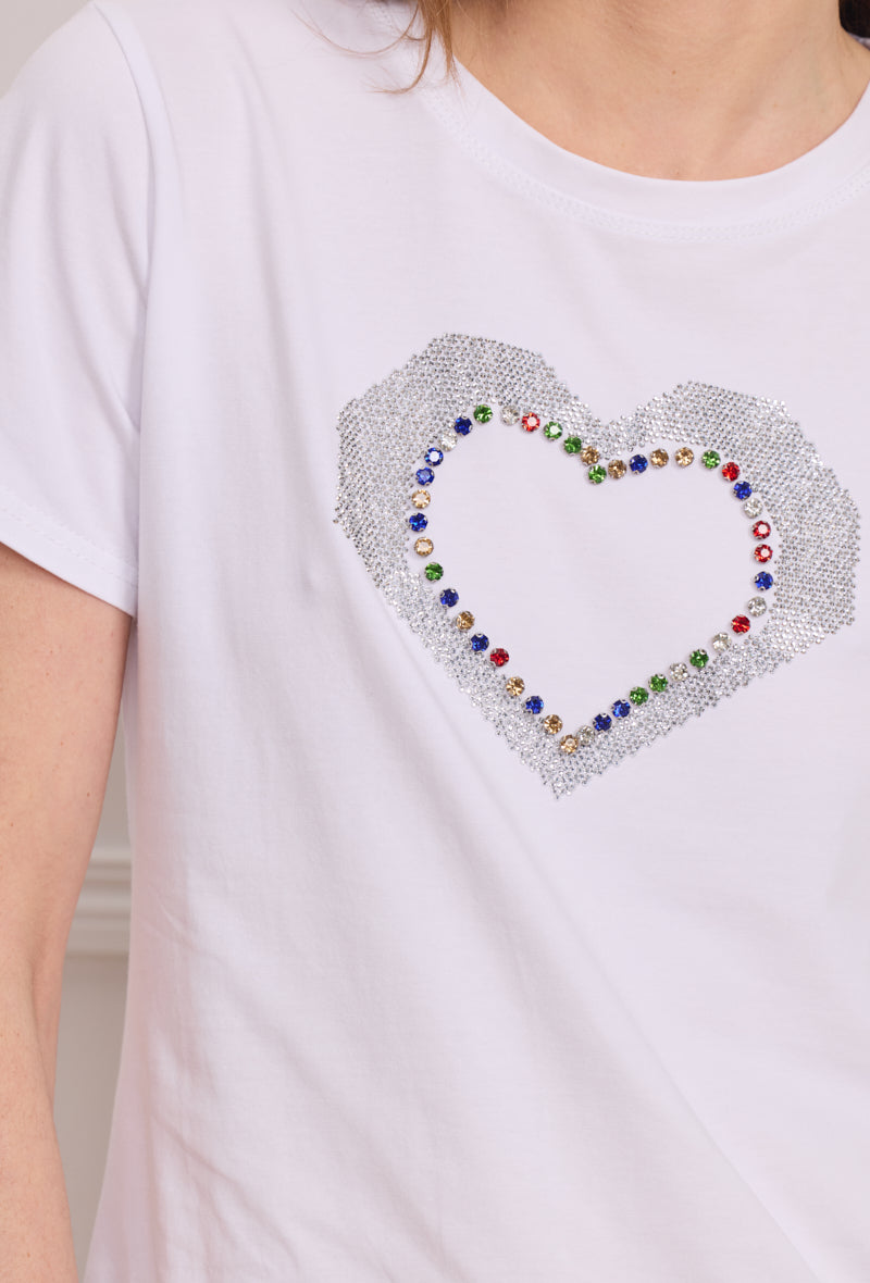 Tshirt coeur strassé