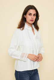 Chemise coton dentelle vintage