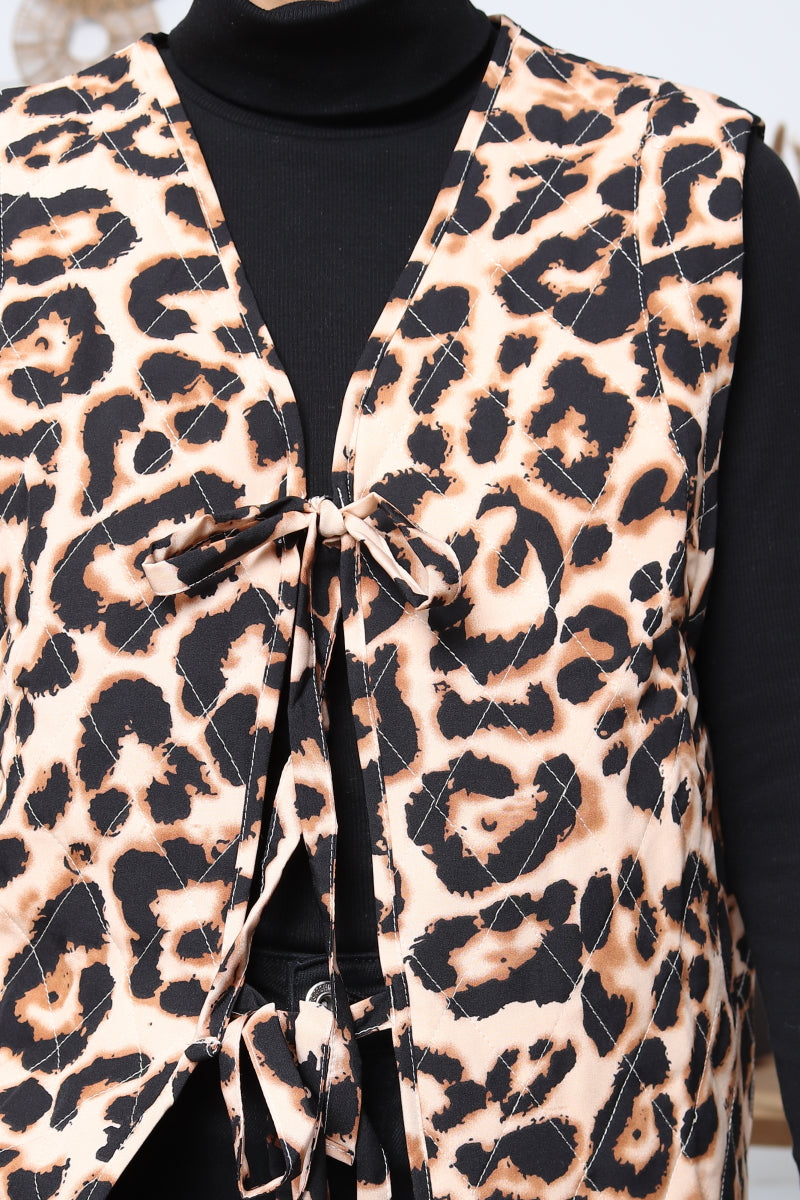 Gilet femme imprimé léopard