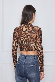 Haut femme imprimé léopard transparent