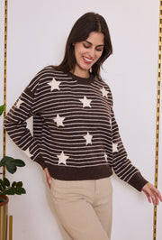 Pull maille étoiles