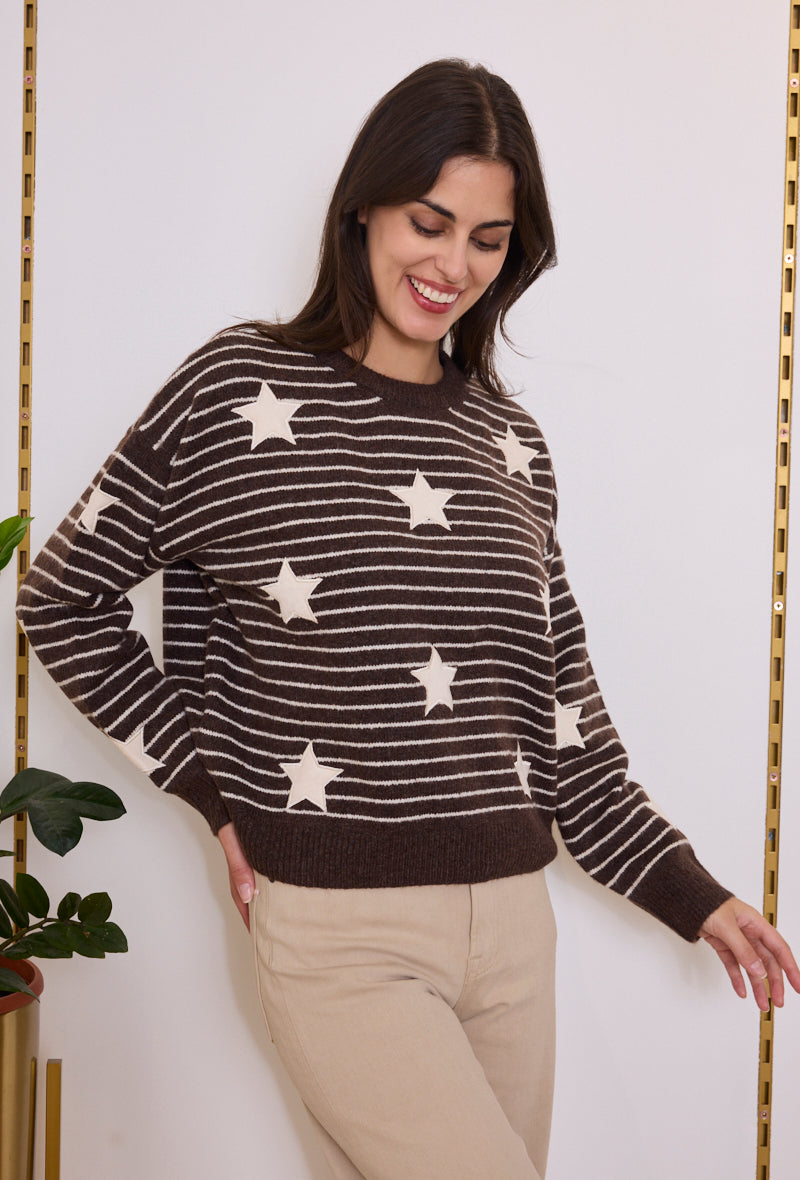 Pull maille étoiles