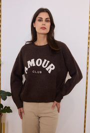 Pull maille inscription AMOUR CLUB