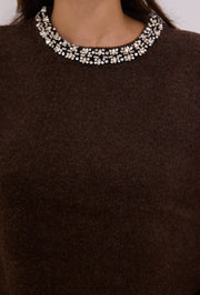 Pull col bijou maille douce