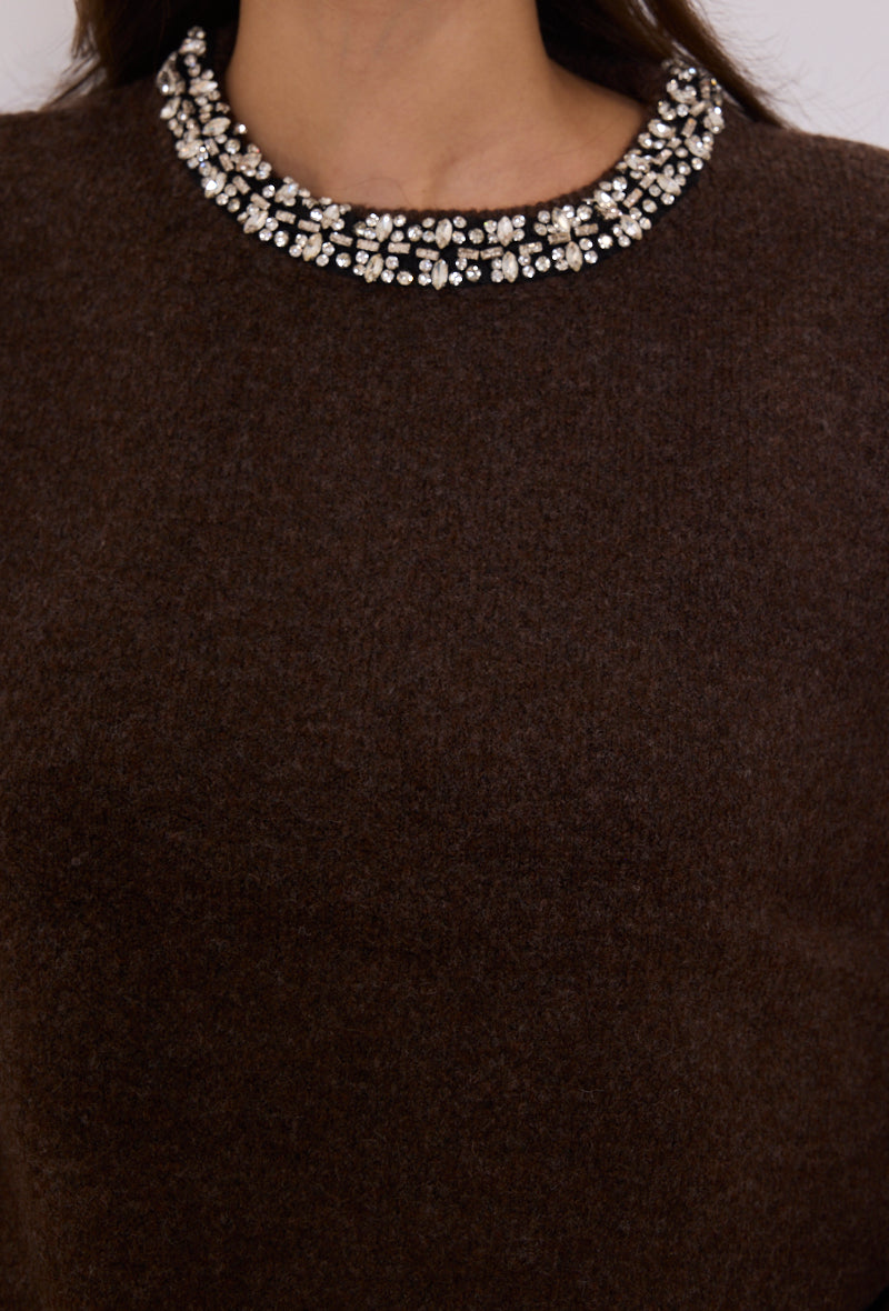 Pull col bijou maille douce