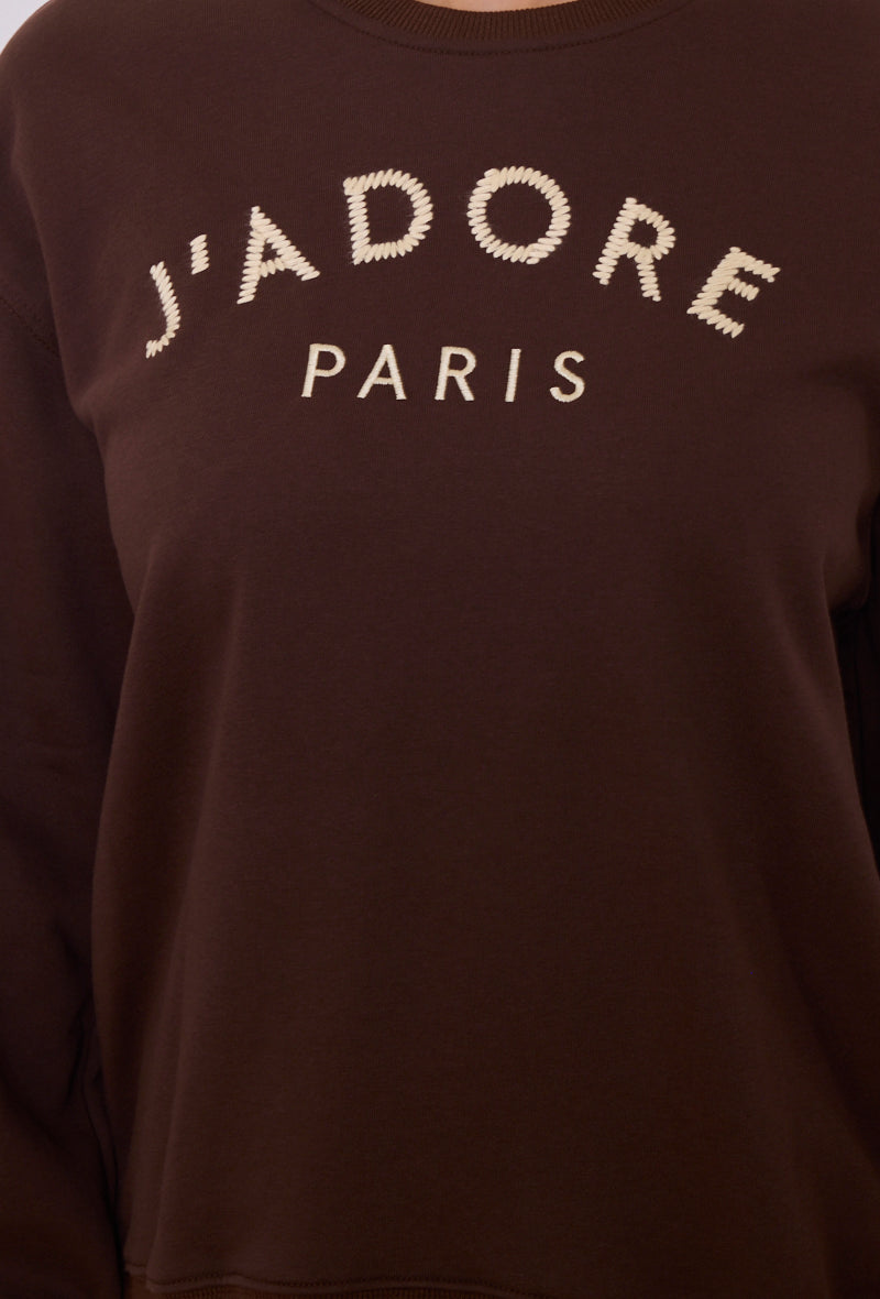 Sweat "J'ADORE PARIS" pour femme