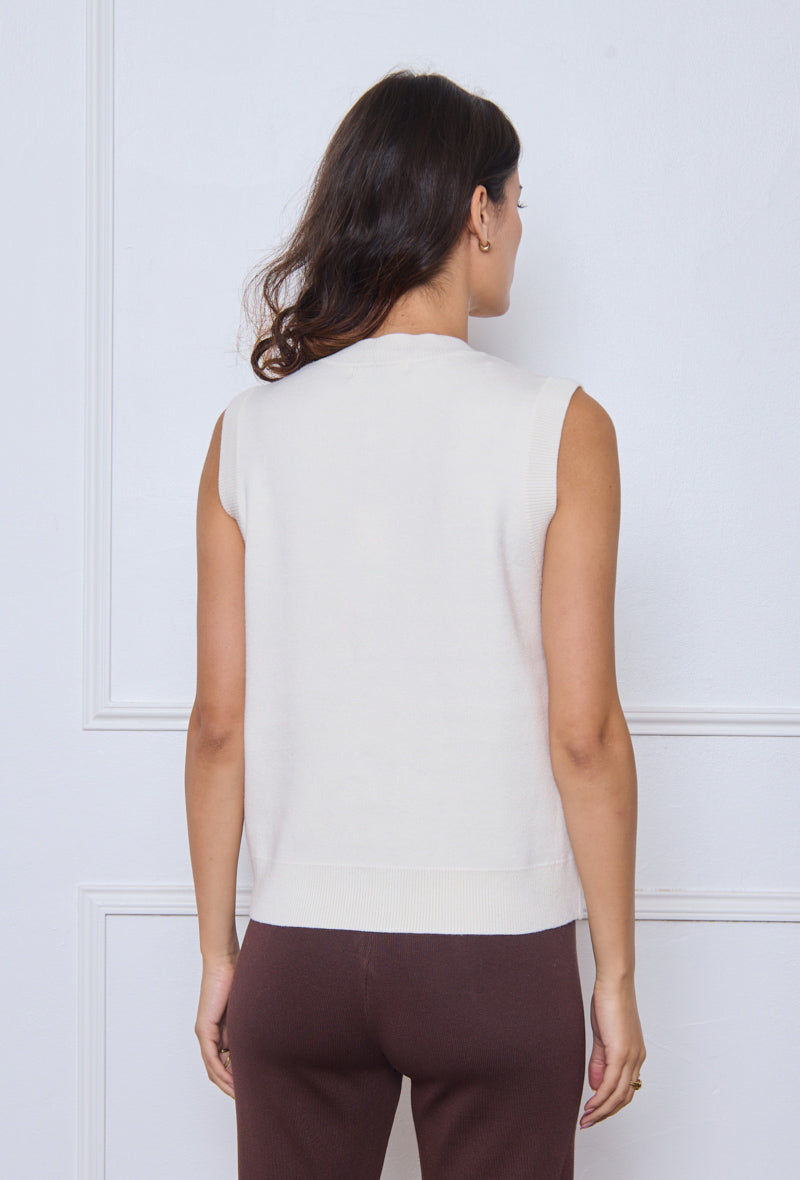 Gilet sans manches en maille