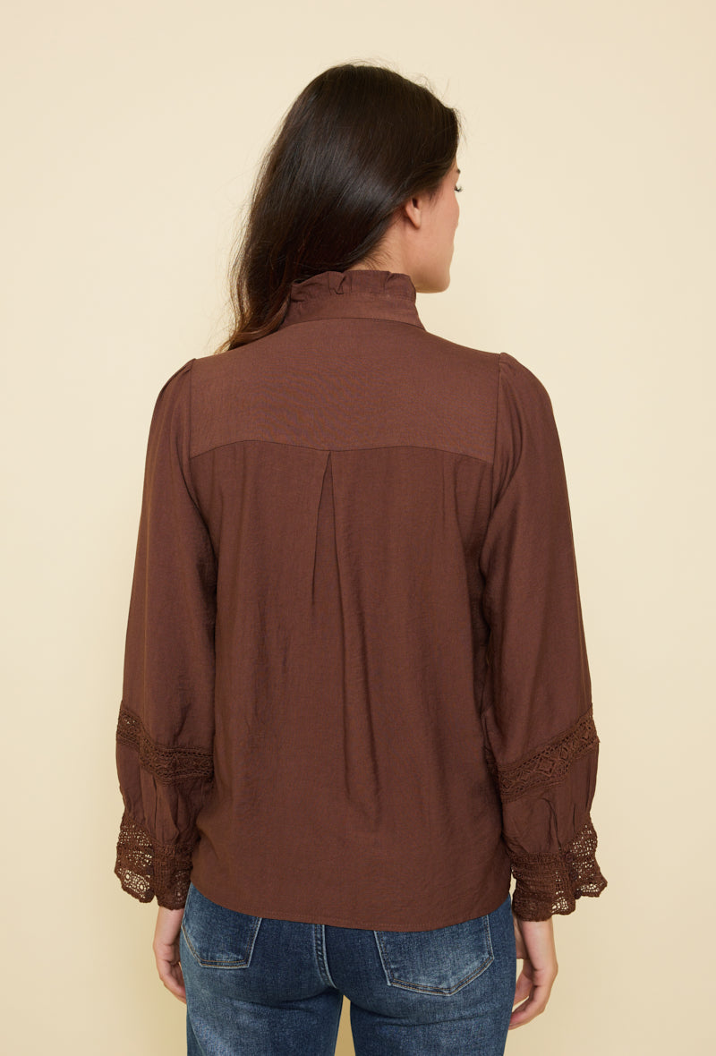 Chemise coton dentelle vintage
