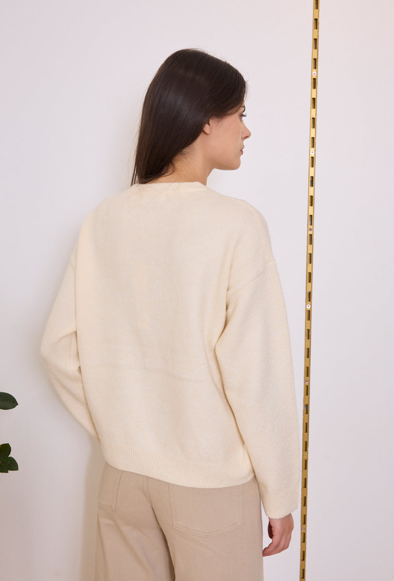 Pull maille brodé NYC