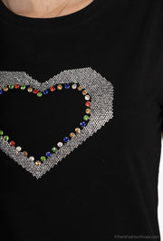 Tshirt coeur strassé